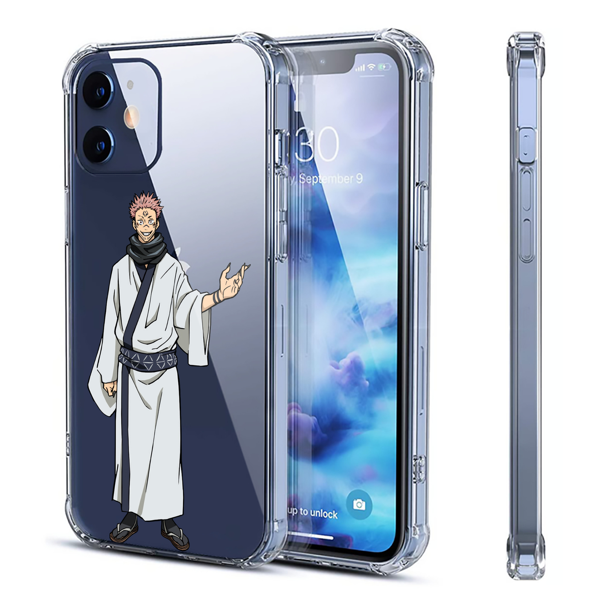 （画像用） 呪術廻戦 Jujutsu Kaisen 【iPhone 12シリーズ対応】透明スマホケース（クリアソフトケース）